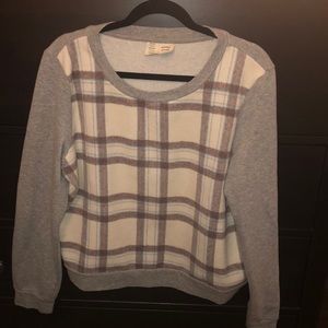 Anthropologie Plaid Sweatshirt Size L